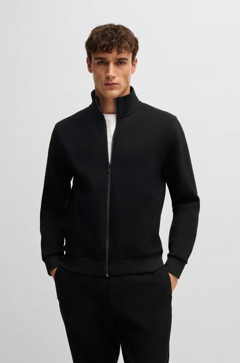Hugo Boss Sudadera con cremallera regular fit en algodón elástico