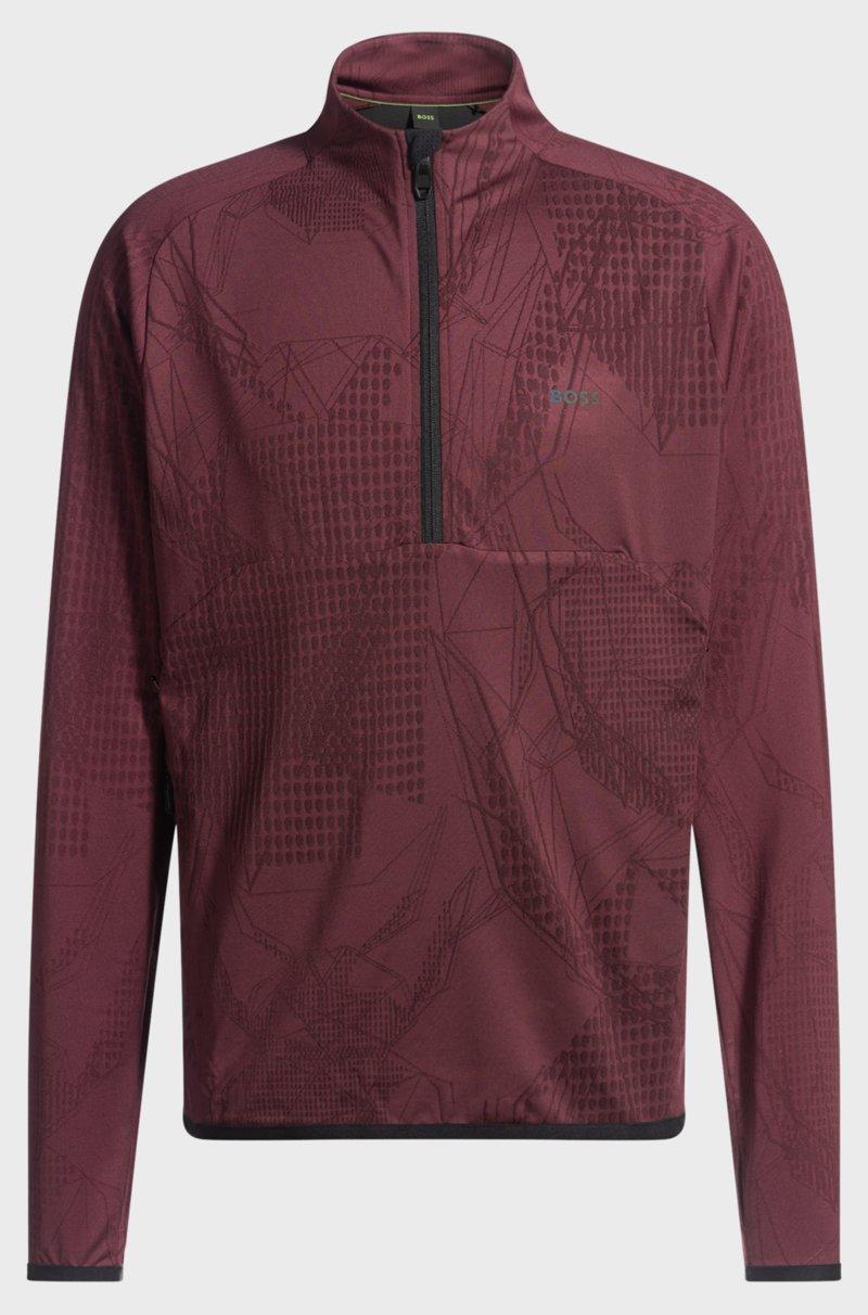 Hugo Boss Sudadera con cuello con cremallera en tejido elástico activo en jacquard