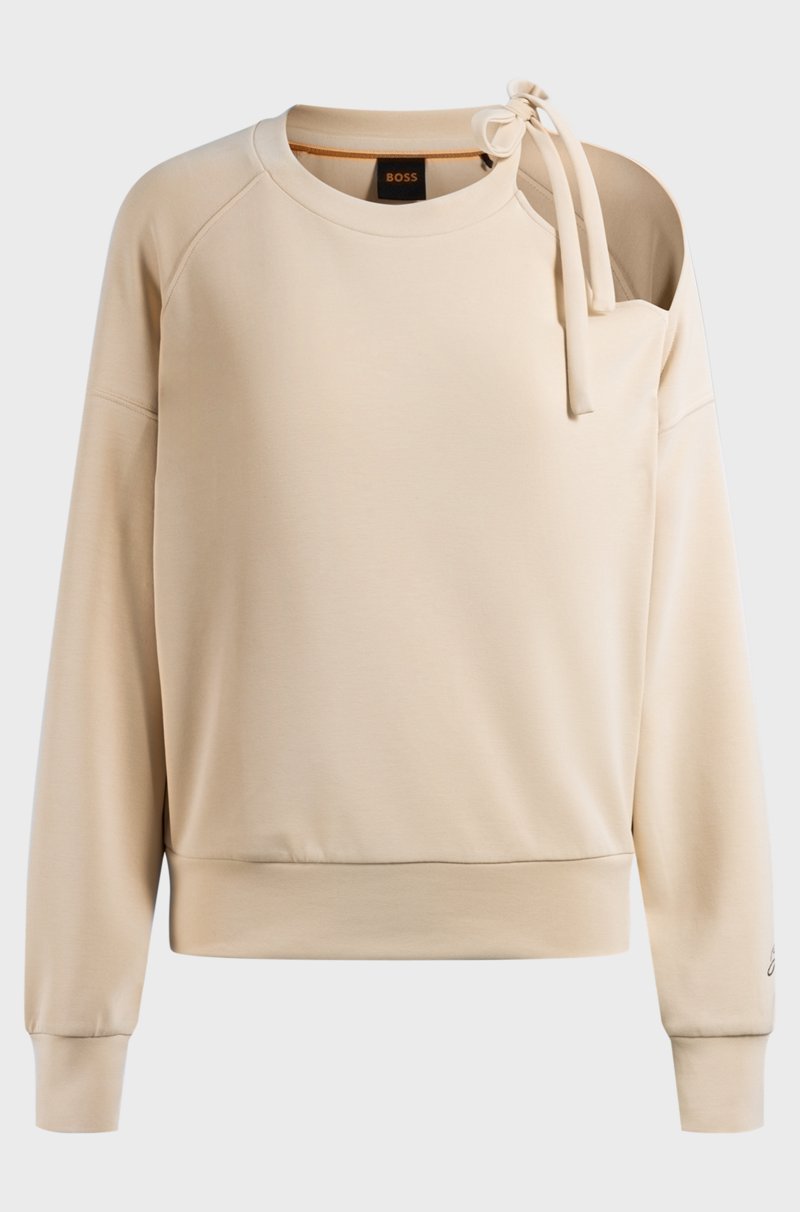 Hugo Boss Sudadera Con Lazo En El Cuello Y Logo Caligrafiado