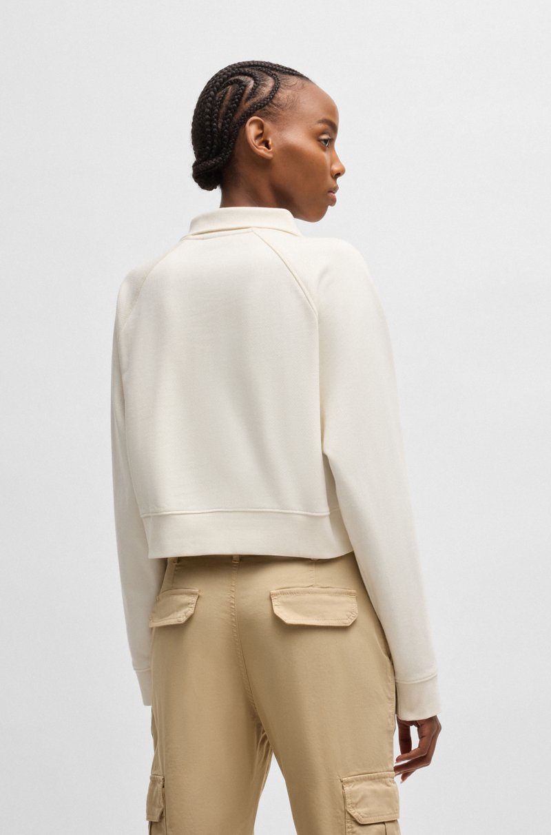 Hugo Boss Sudadera Corta En Felpa De Algodón Con Logo Bordado