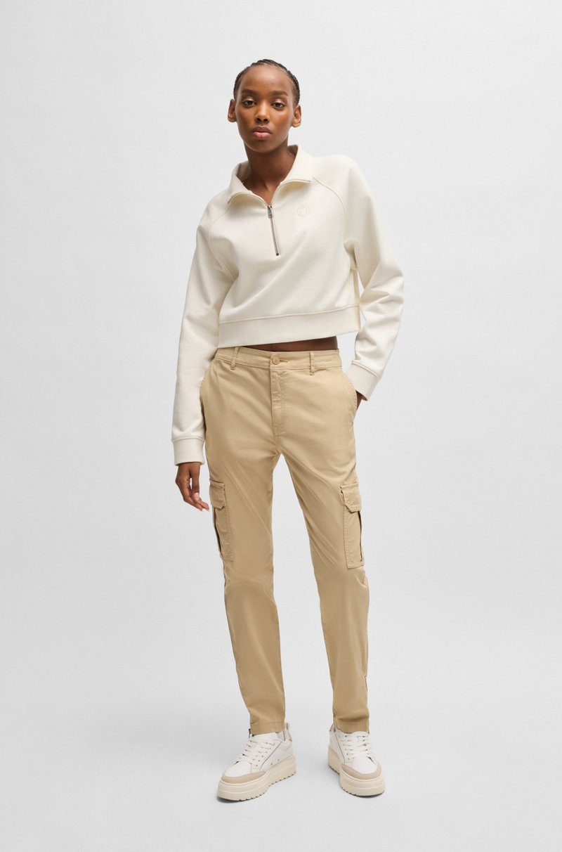 Hugo Boss Sudadera Corta En Felpa De Algodón Con Logo Bordado