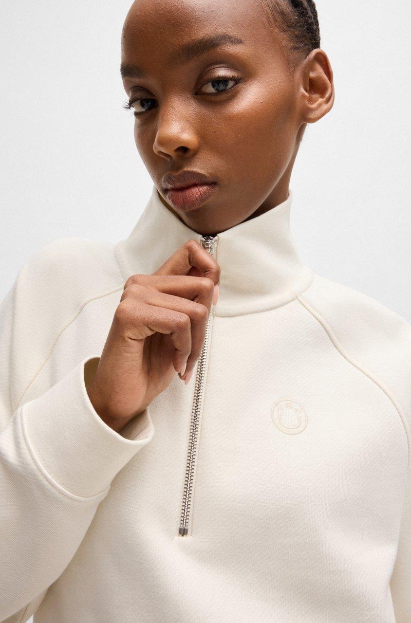 Hugo Boss Sudadera Corta En Felpa De Algodón Con Logo Bordado