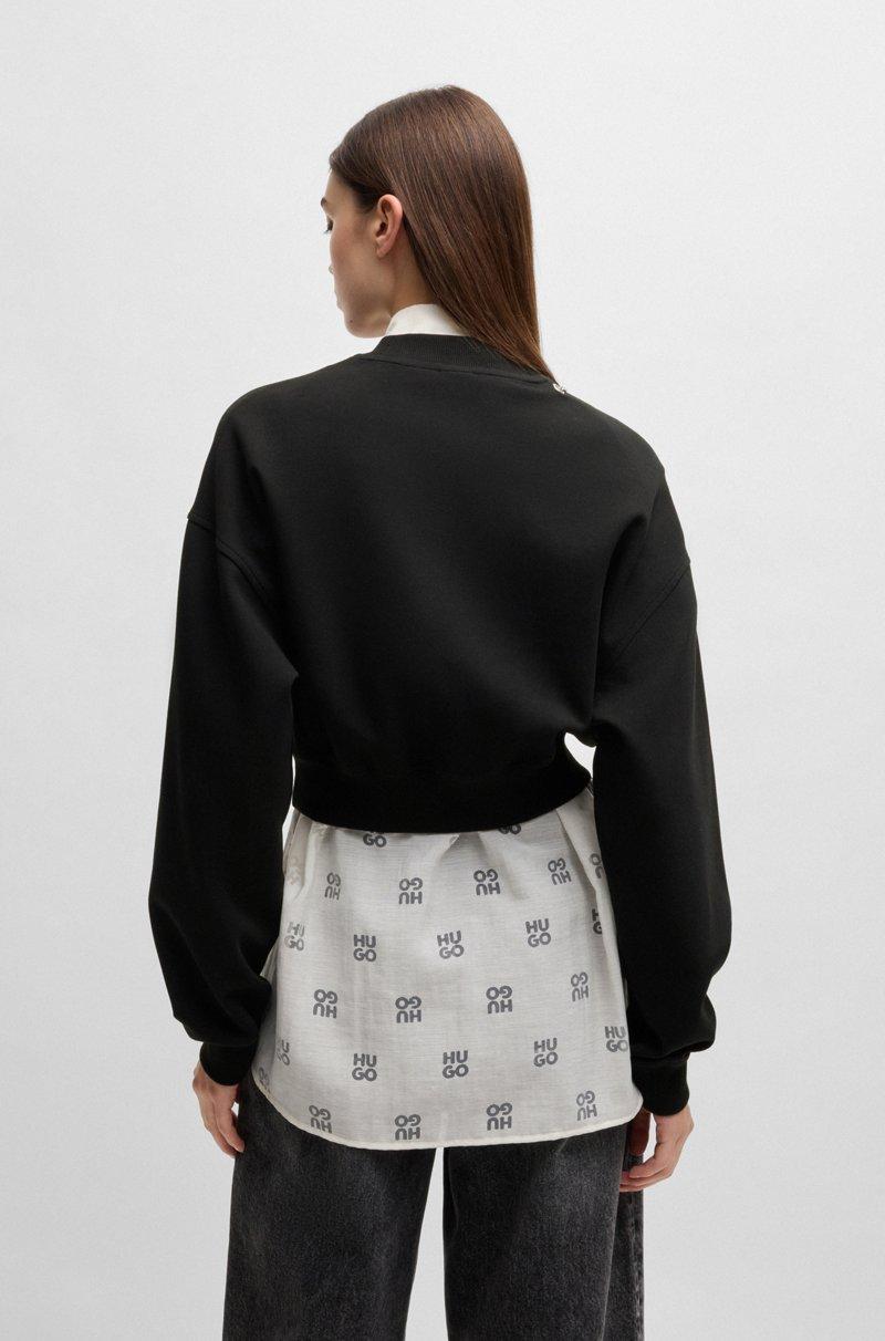 Hugo Boss Sudadera De Algodón Con Cadena Extraíble De La Marca