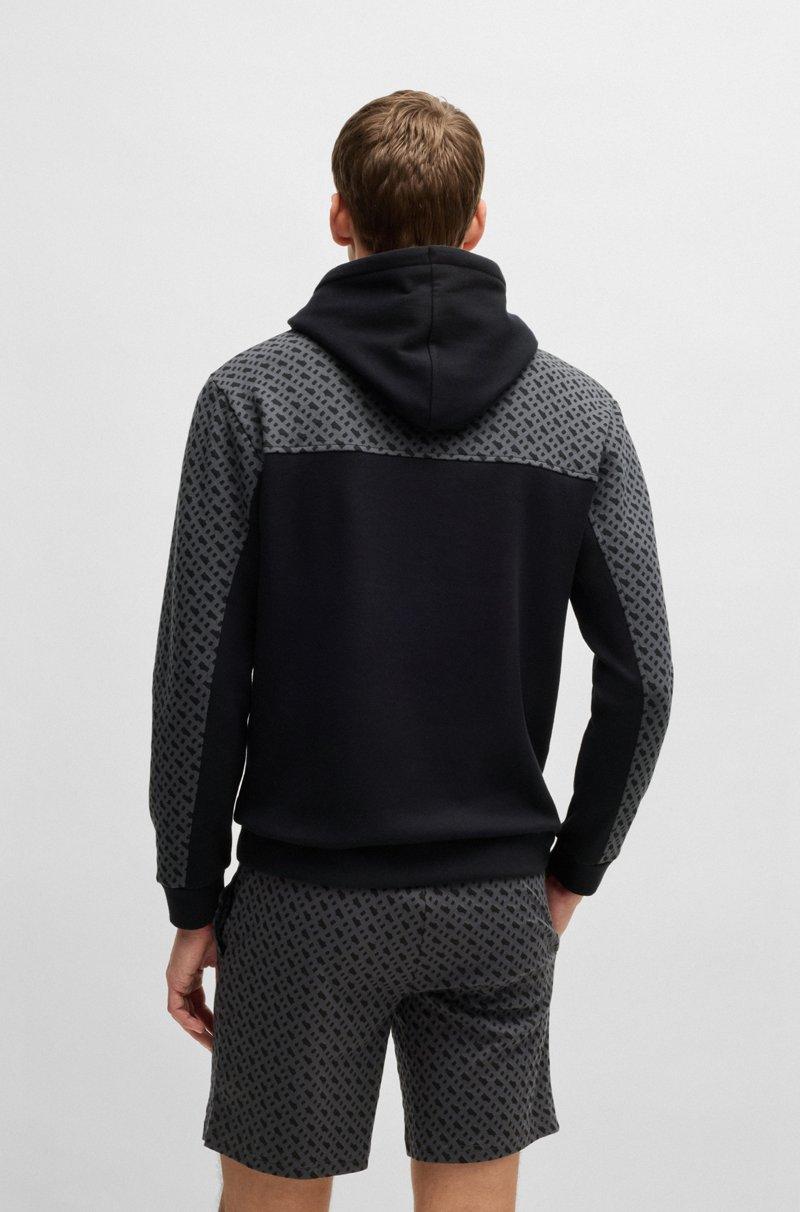 Hugo Boss Sudadera De Algodón Con Capucha Y Dibujo De Monogramas