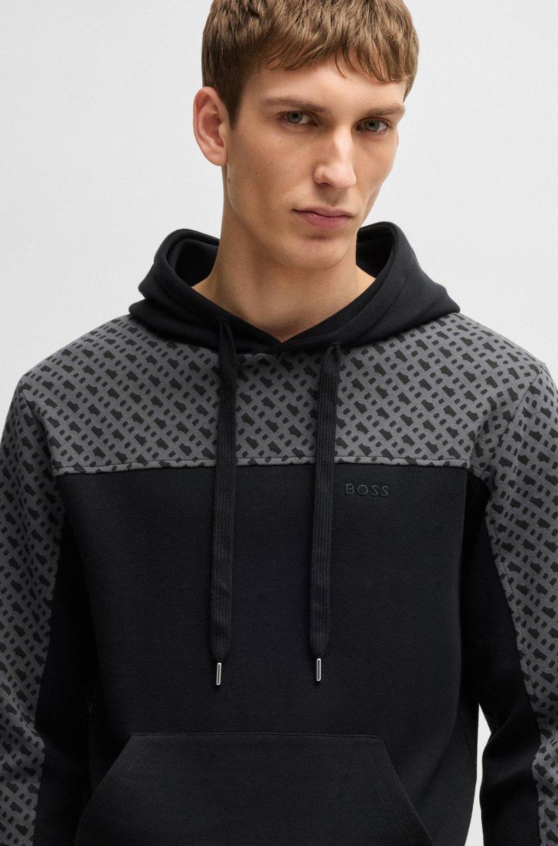 Hugo Boss Sudadera De Algodón Con Capucha Y Dibujo De Monogramas