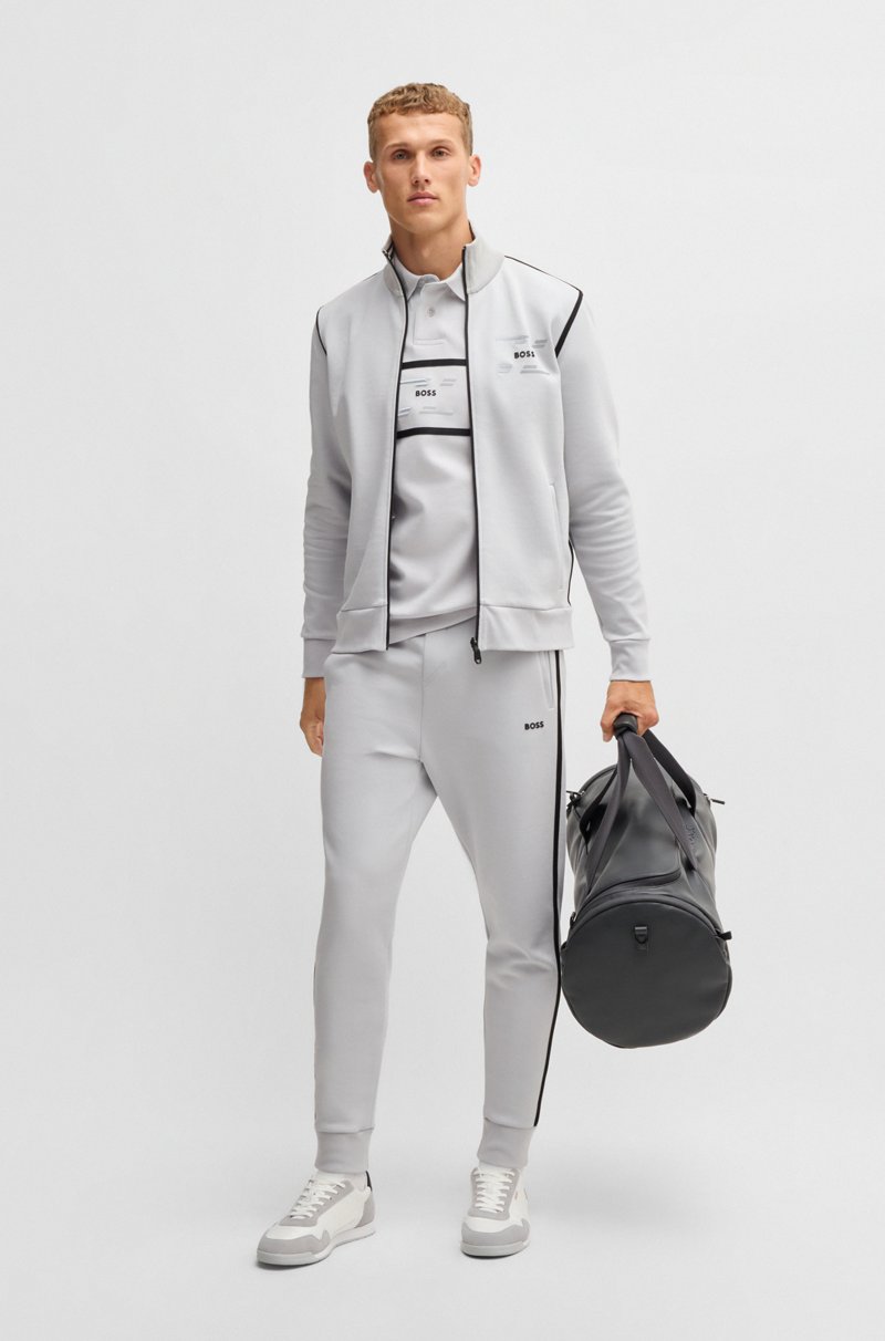 Hugo Boss Sudadera De Algodón Con Cremallera Y Logo De Diseño