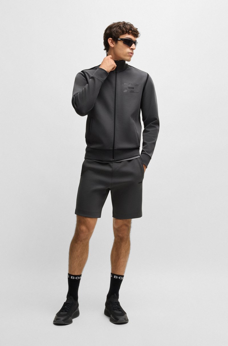 Hugo Boss Sudadera De Algodón Con Cremallera Y Logo De Diseño