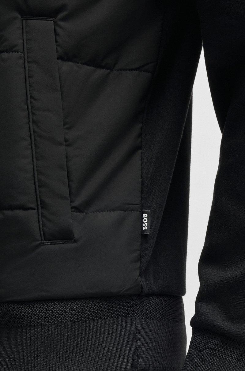 Hugo Boss Sudadera De Algodón Con Cremallera Y Parte Delantera Acolchada