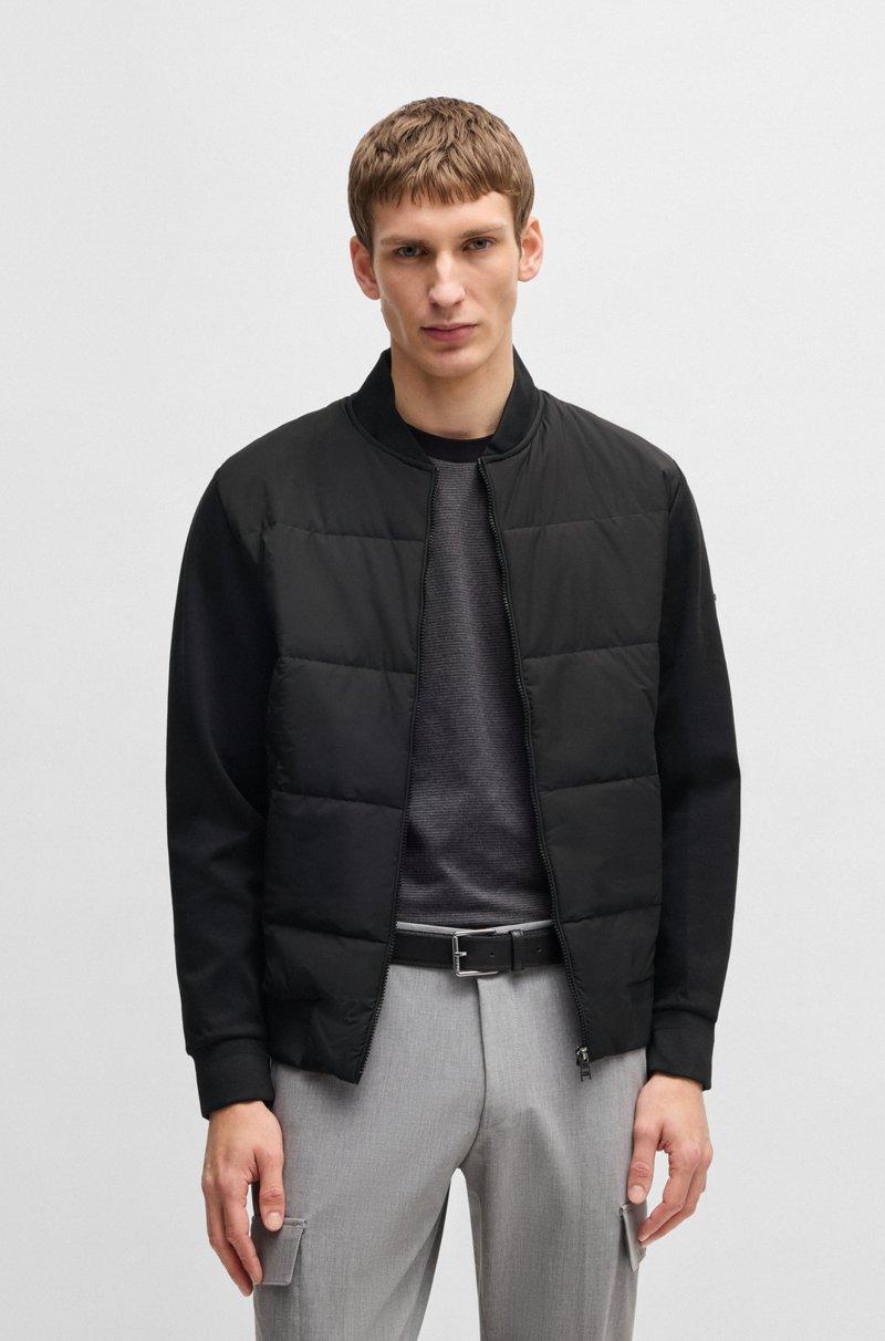 Hugo Boss Sudadera de algodón con cremallera y parte delantera acolchada