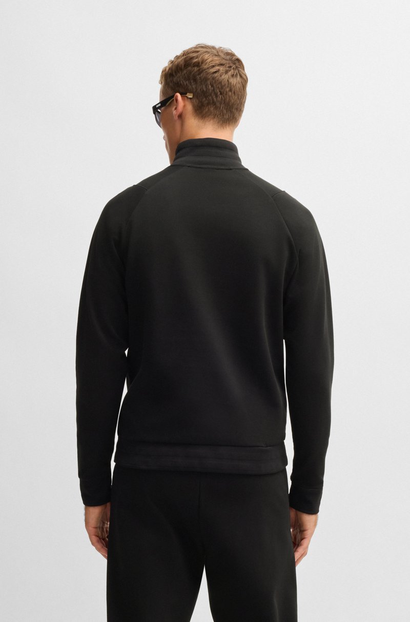 Hugo Boss Sudadera De Algodón Con Cuello Con Cremallera Y Monograma Double B