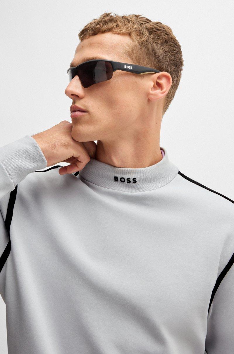 Hugo Boss Sudadera De Algodón Con Cuello Medio De La Marca