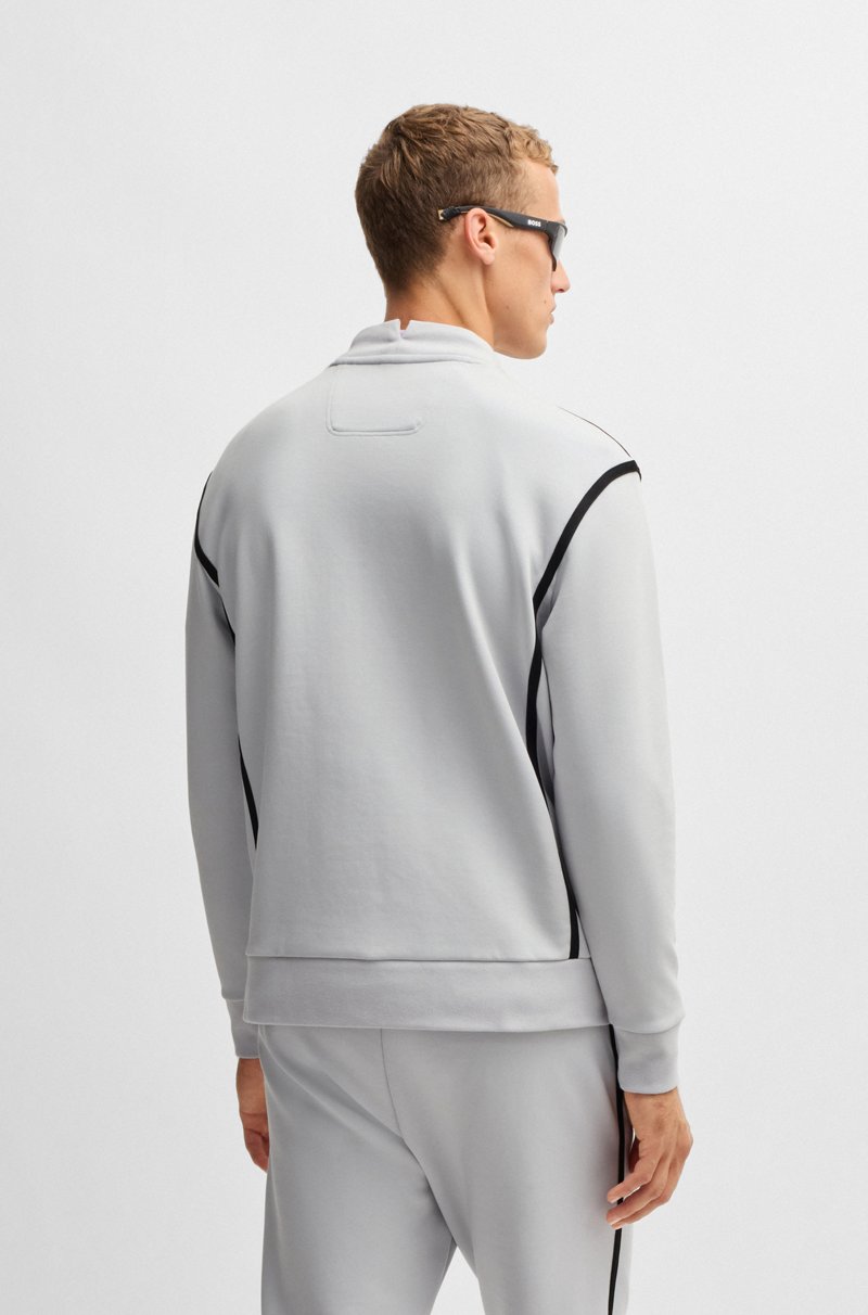 Hugo Boss Sudadera De Algodón Con Cuello Medio De La Marca