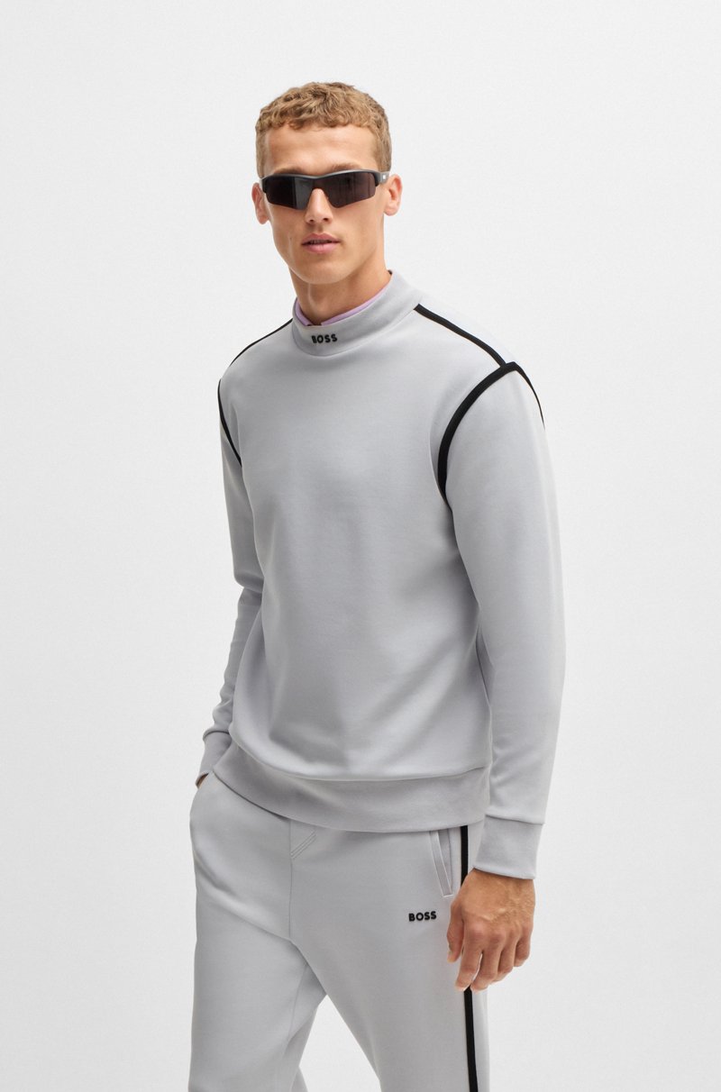 Hugo Boss Sudadera de algodón con cuello medio de la marca