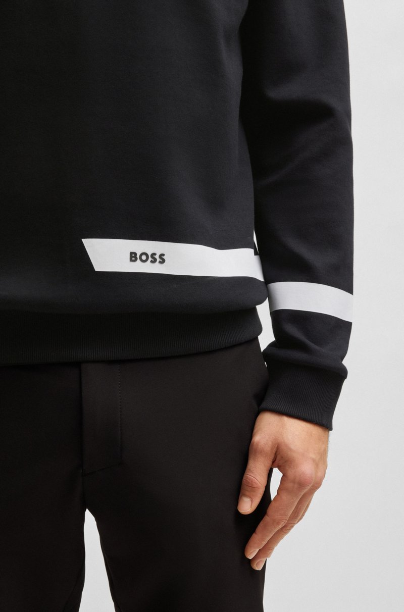 Hugo Boss Sudadera De Algodón Elástico Con Detalle De Logo