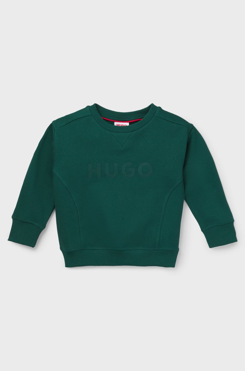 Hugo Boss Sudadera de algodón para niños con logo bordado