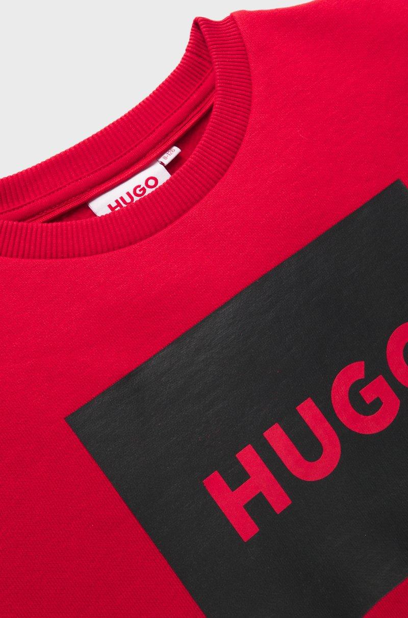 Hugo Boss Sudadera De Algodón Para Niños Con Logo Cuadrado Estampado