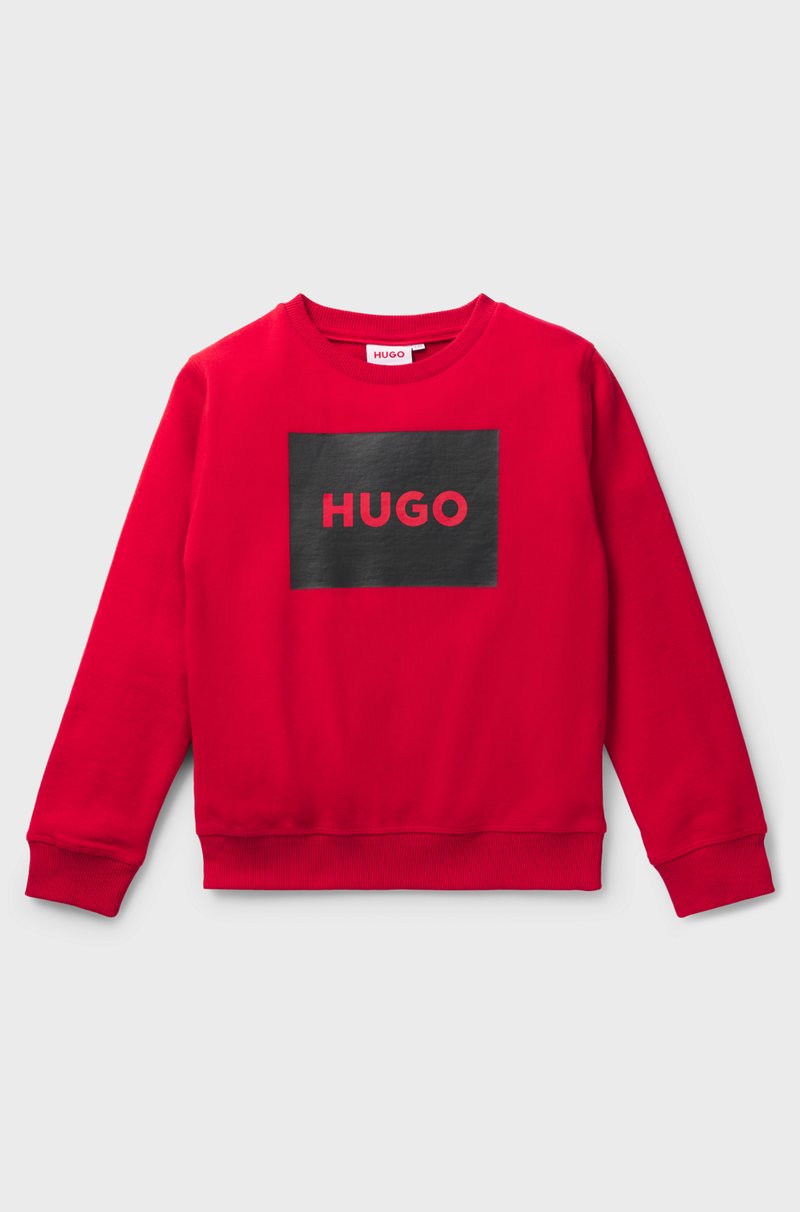 Hugo Boss Sudadera De Algodón Para Niños Con Logo Cuadrado Estampado