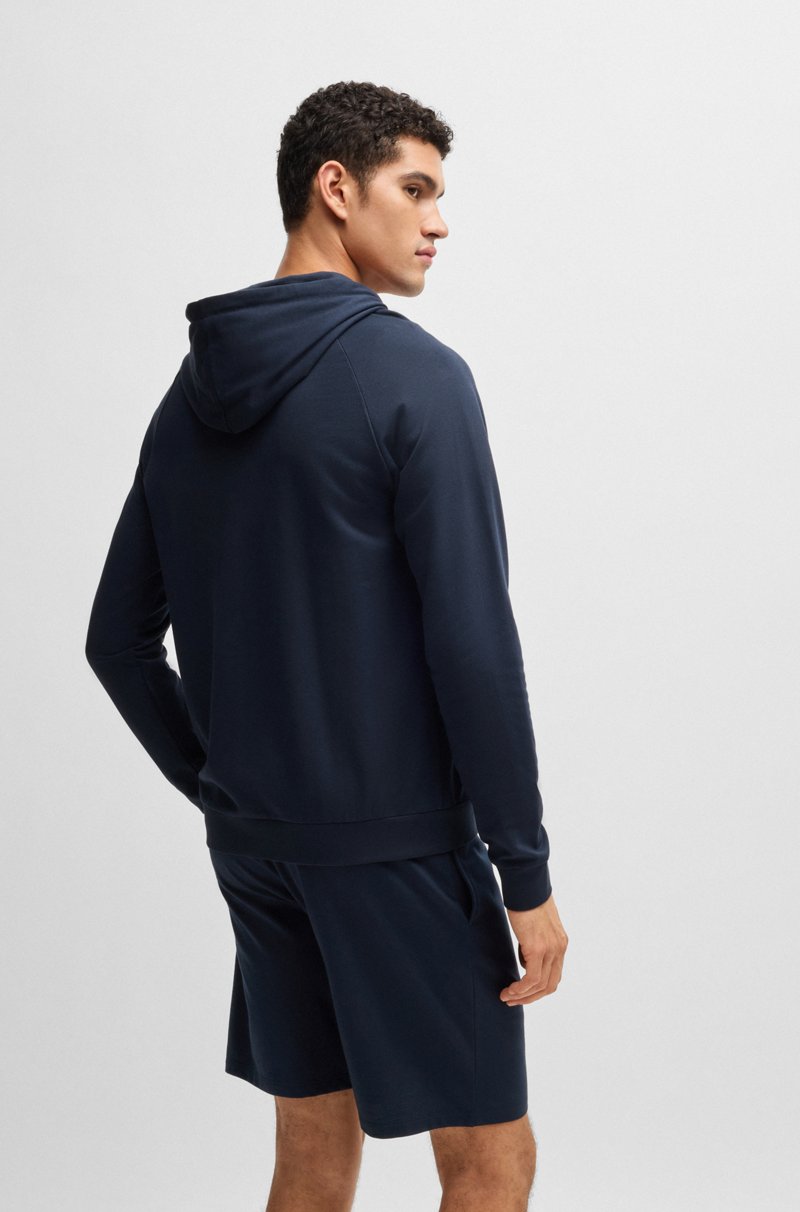 Hugo Boss Sudadera De Felpa De Algodón Con Capucha Cremallera Y Logo Estampado Metalizado