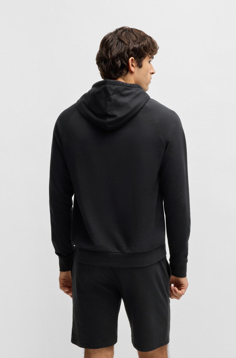 Hugo Boss Sudadera De Felpa De Algodón Con Capucha Y Rayas Estampadas