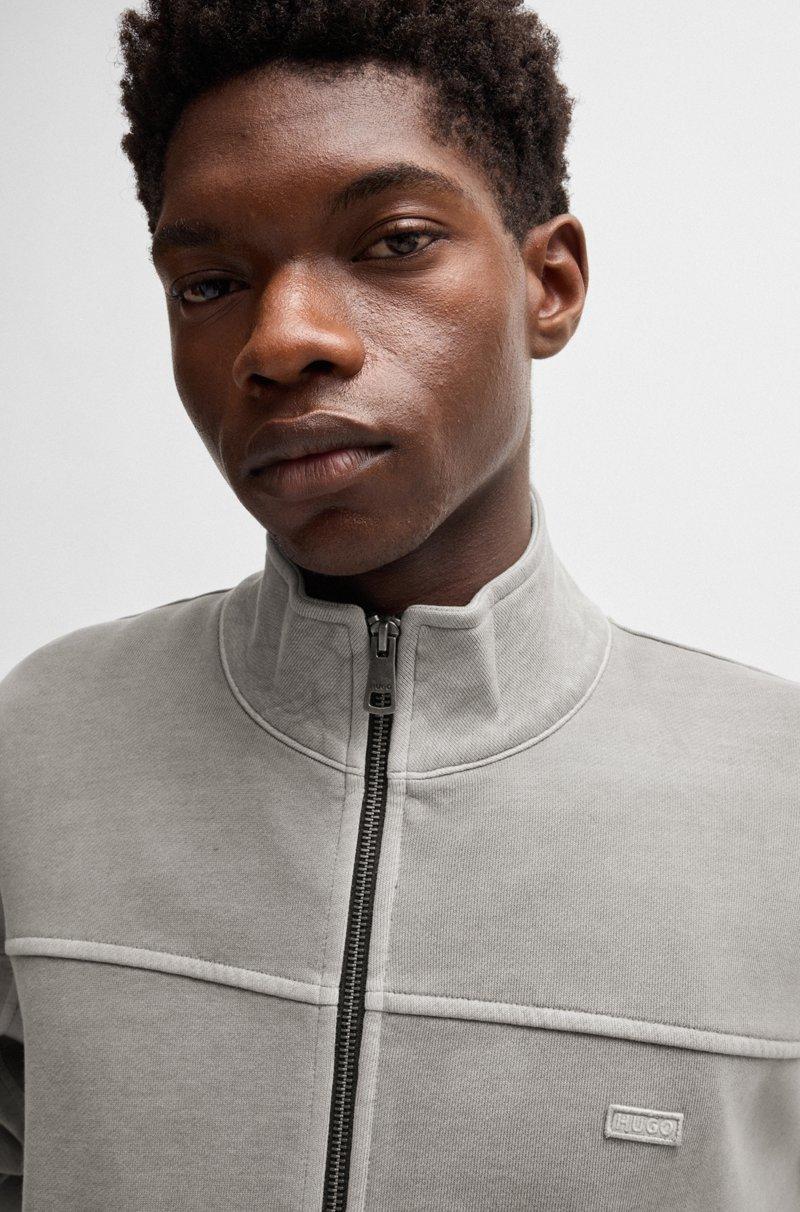 Hugo Boss Sudadera De Felpa De Algodón Con Costuras Decorativas