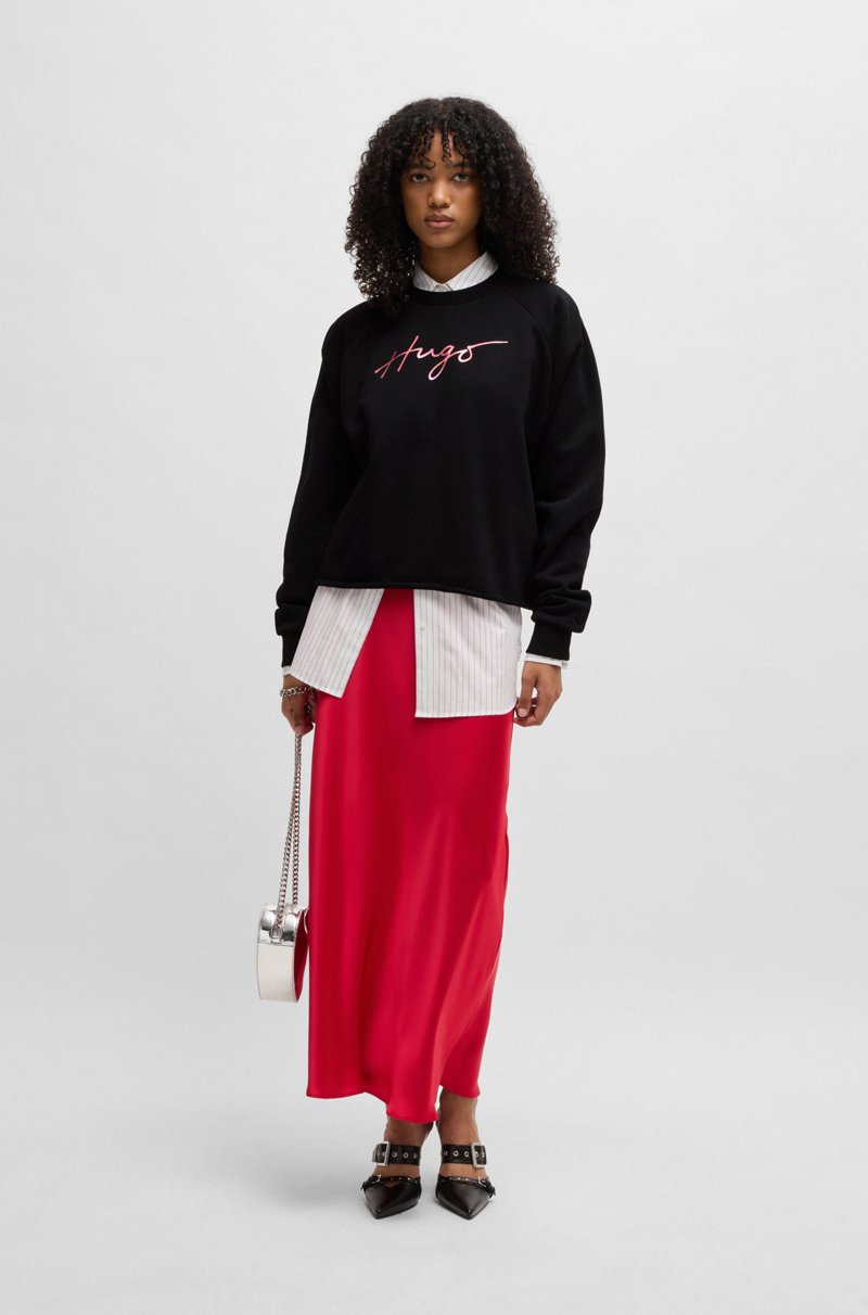 Hugo Boss Sudadera De Felpa De Algodón Con Detalle De La Marca Estampado