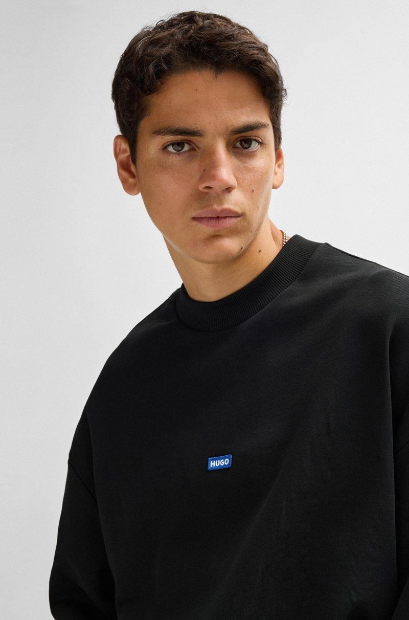 Hugo Boss Sudadera De Felpa De Algodón Con Etiqueta Con Logo Azul