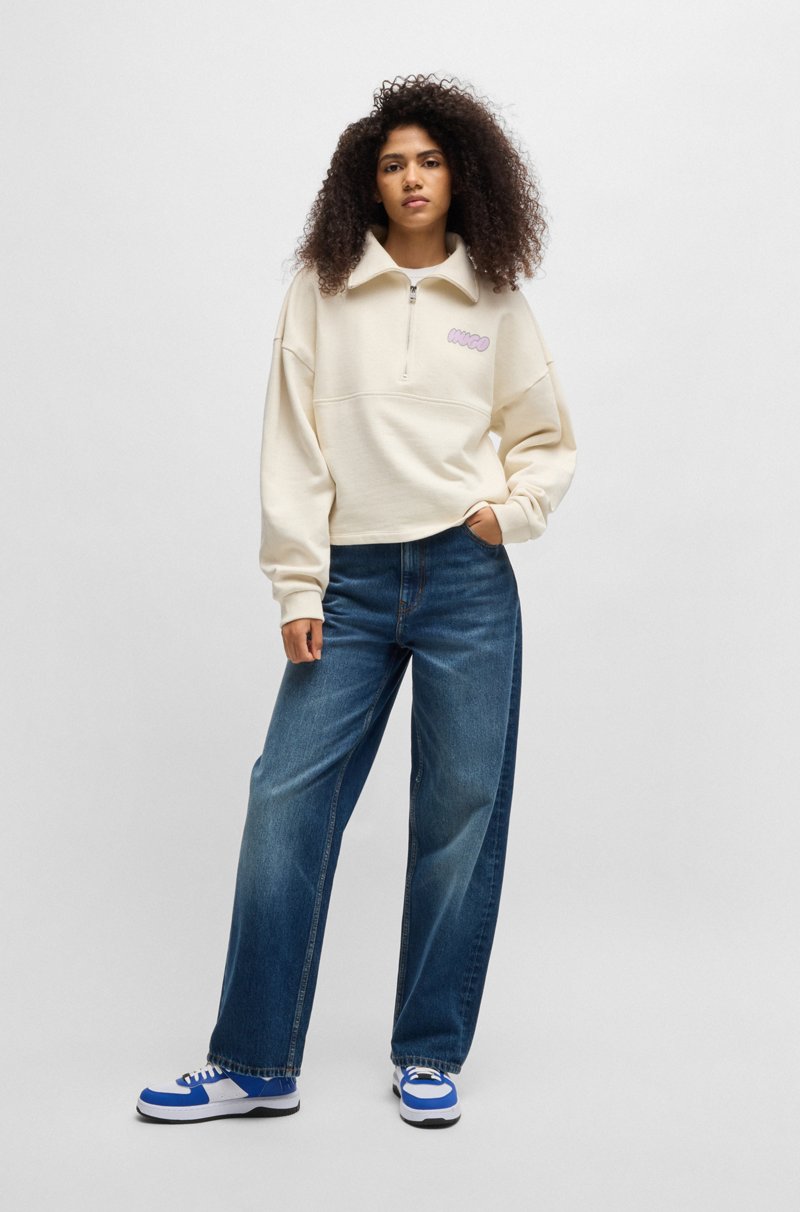 Hugo Boss Sudadera De Felpa De Algodón Con Gráficos De Logo De Temporada