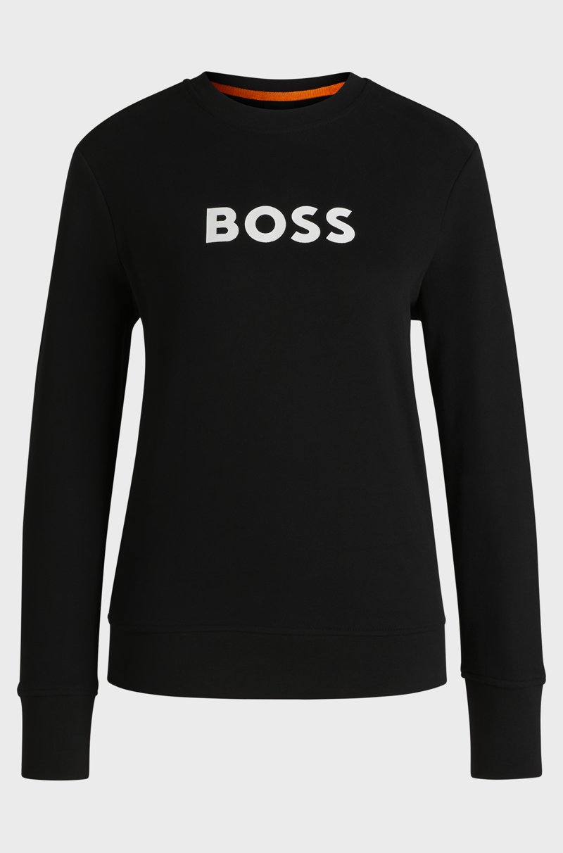 Hugo Boss Sudadera De Felpa De Algodón Con Logo En Contraste