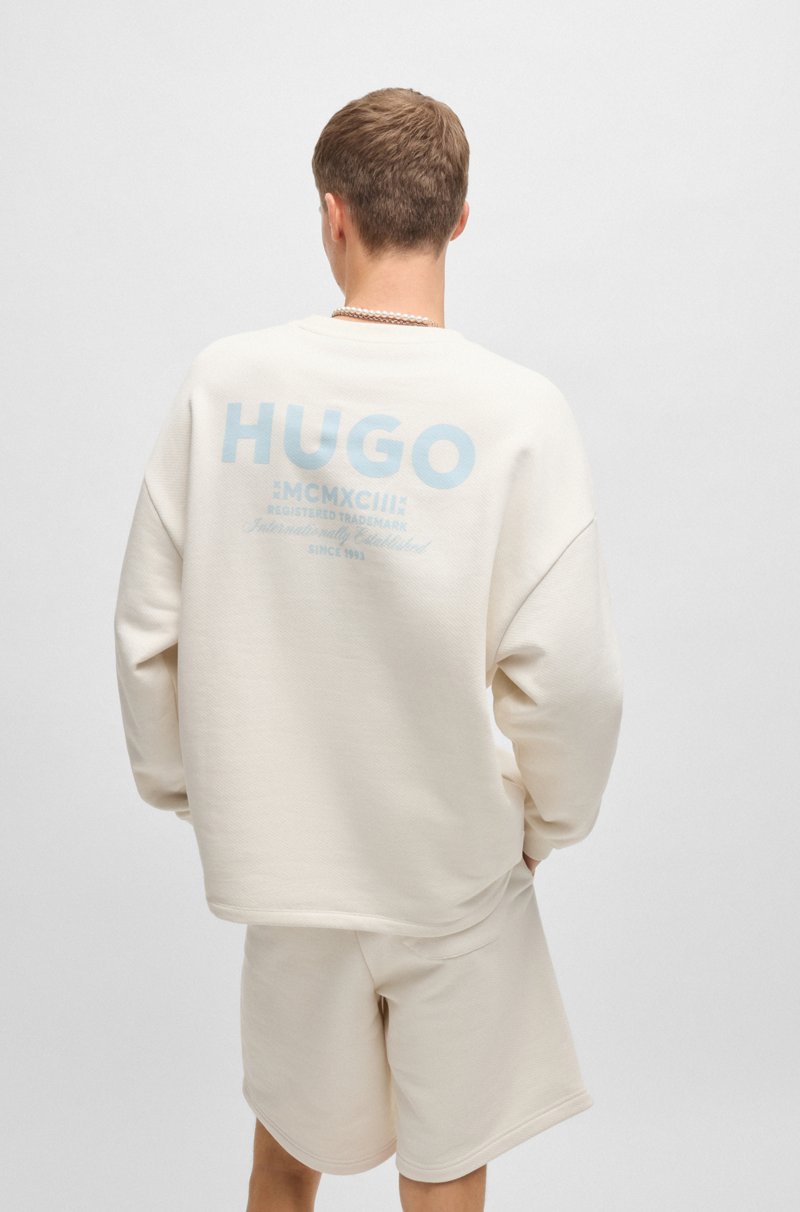 Hugo Boss Sudadera de felpa de algodón con logo estampado