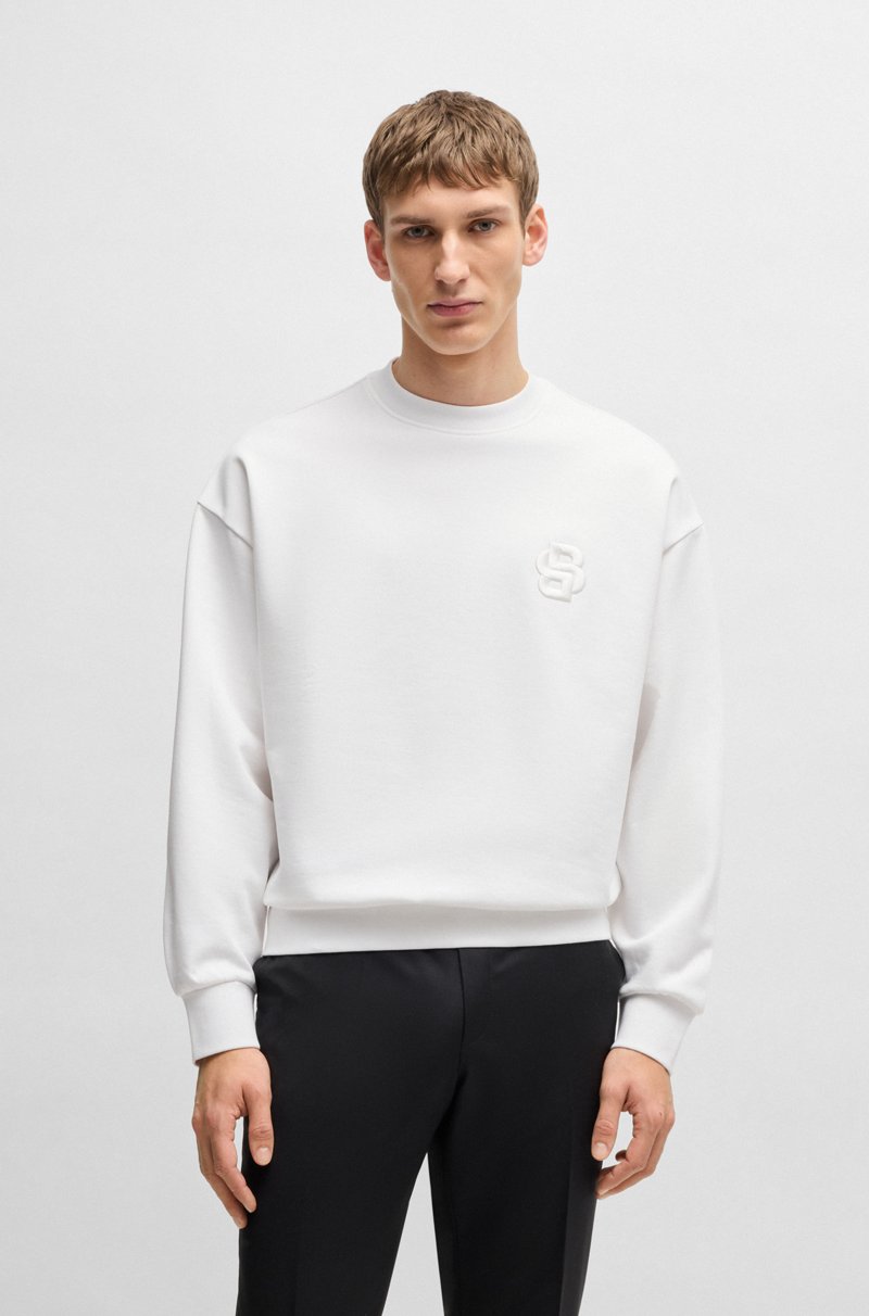Hugo Boss Sudadera de felpa de algodón con monograma Double B