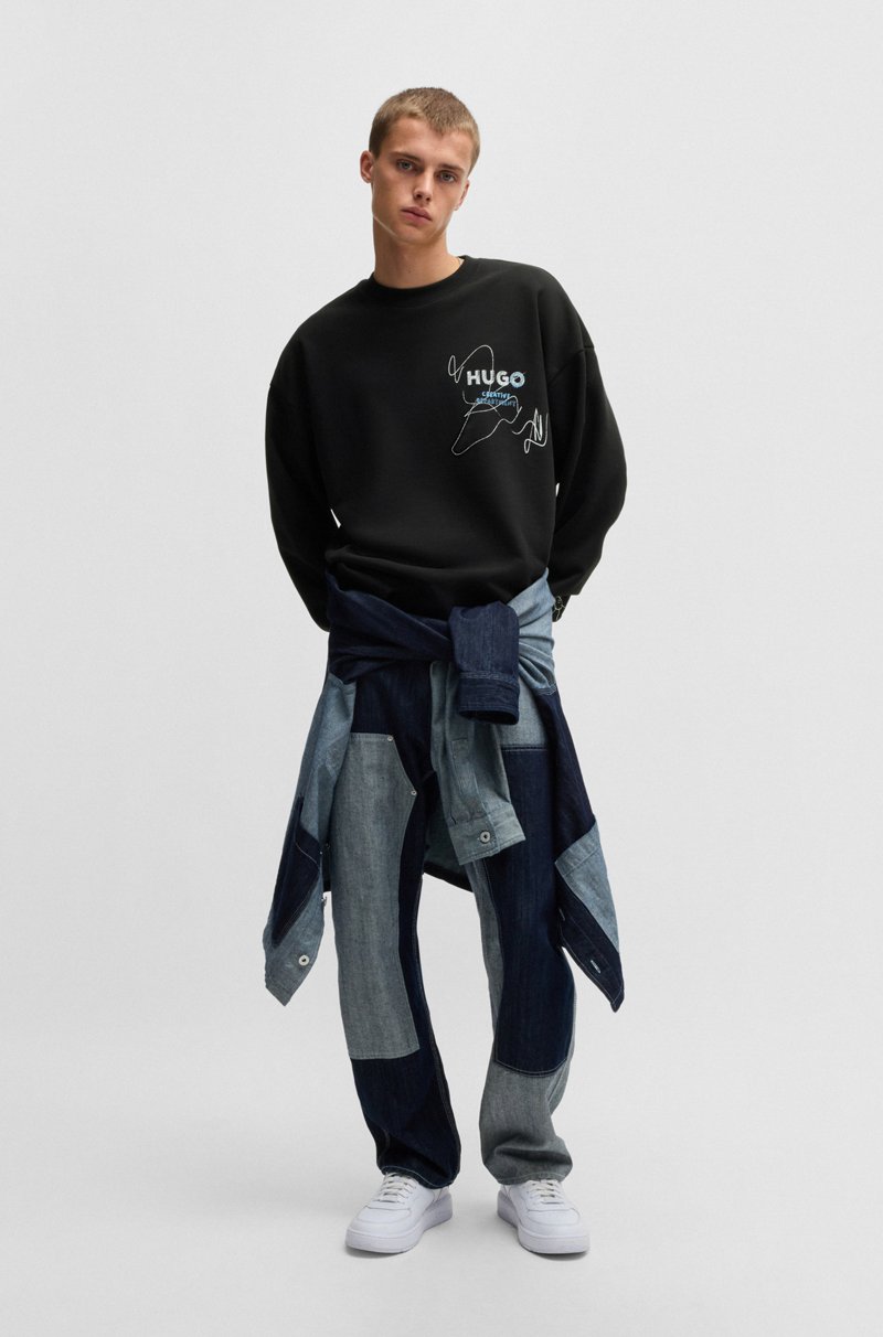 Hugo Boss Sudadera De Felpa De Rizo De Algodón Con Ilustración De Temporada