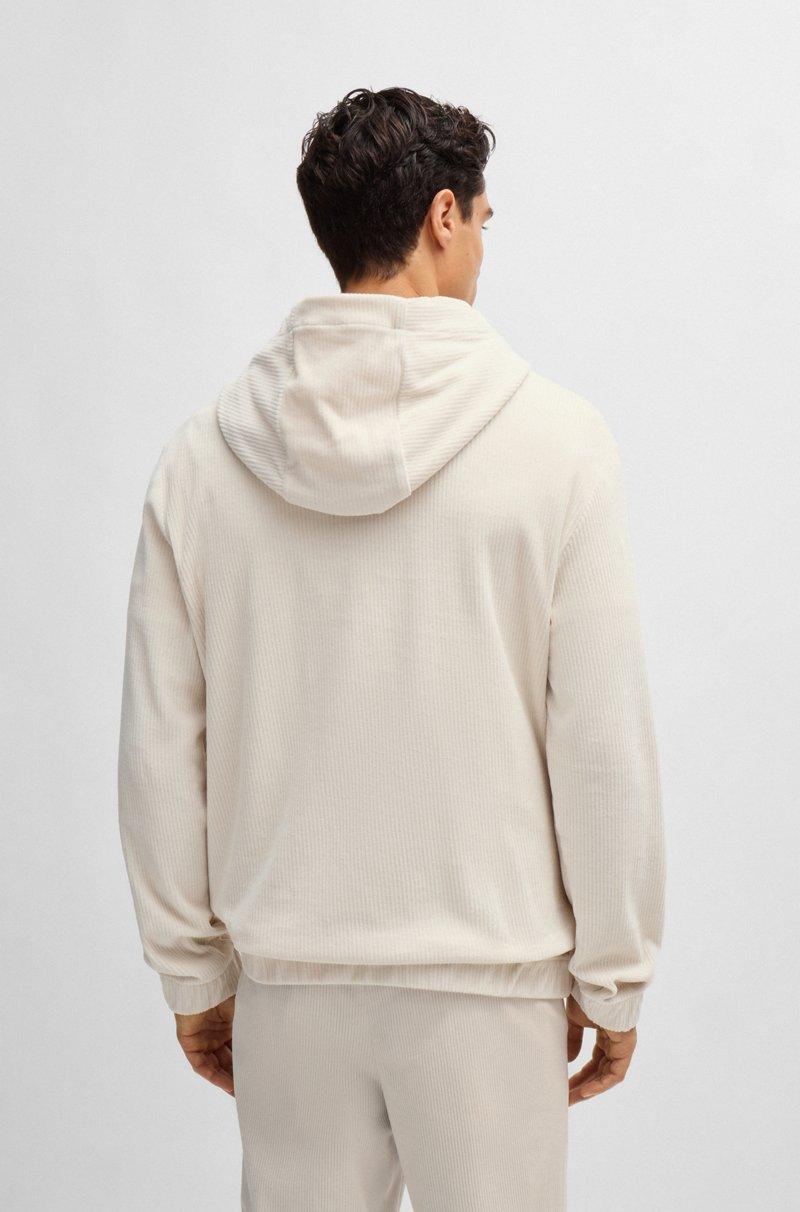 Hugo Boss Sudadera De Pana De Algodón Con Capucha Con Botón Automático