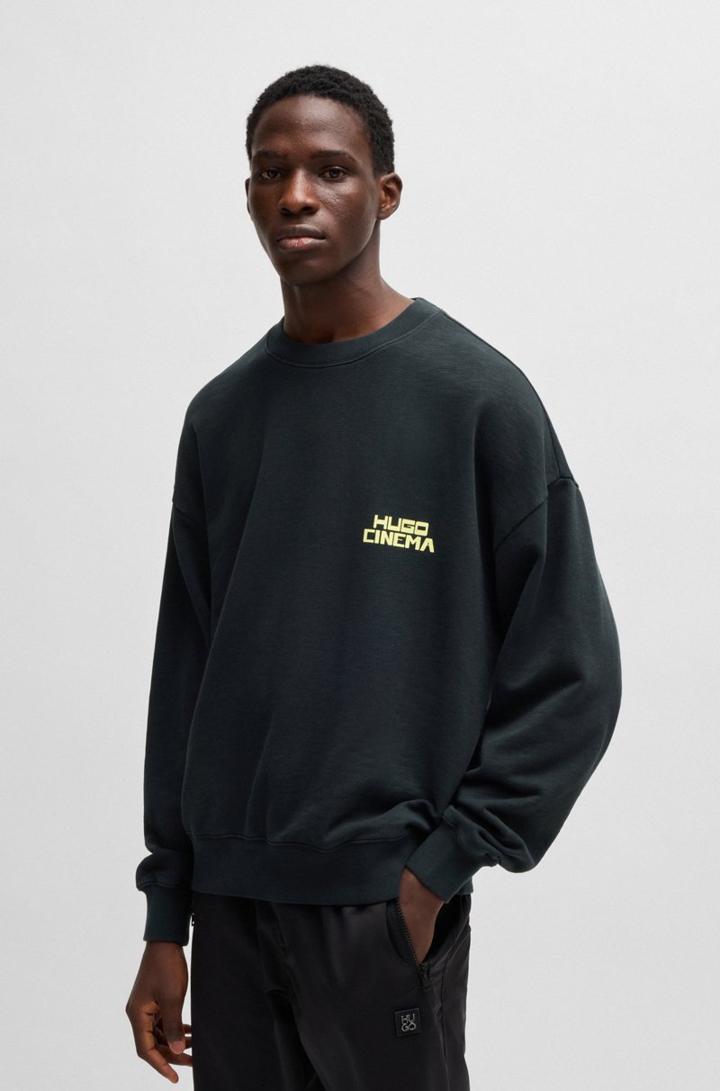 Hugo Boss Sudadera En Felpa De Algodón Flameado Con Estampado Gráfico De Gato