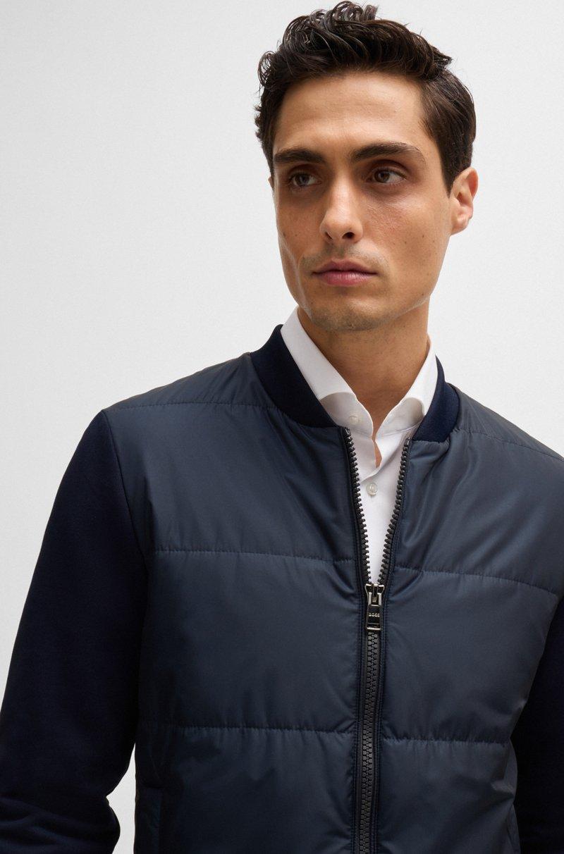 Hugo Boss Sudadera Híbrida Con Cremallera En Rizo De Algodón