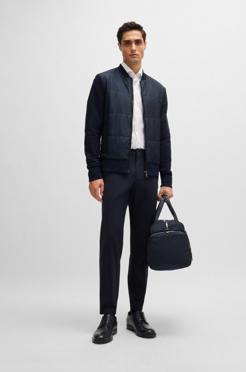 Hugo Boss Sudadera Híbrida Con Cremallera En Rizo De Algodón