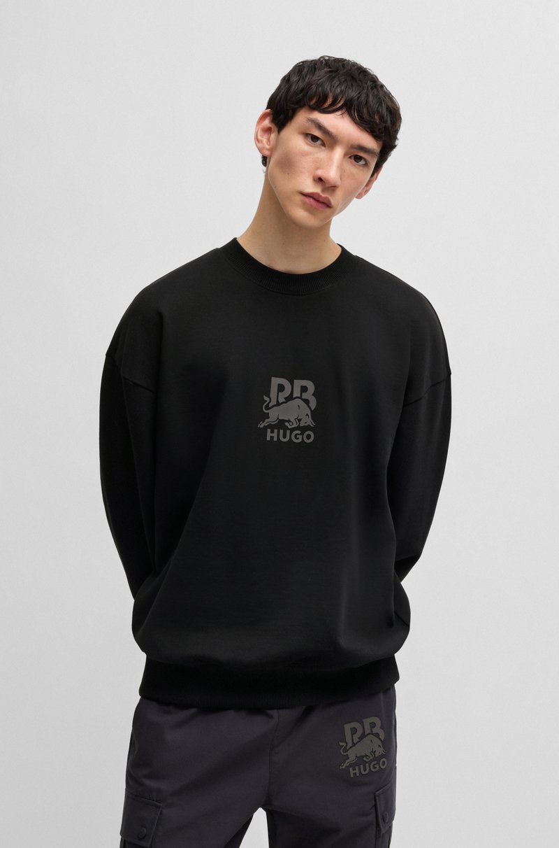 Hugo Boss Sudadera HUGO x RB de felpa de algodón con logo de carbono sutil