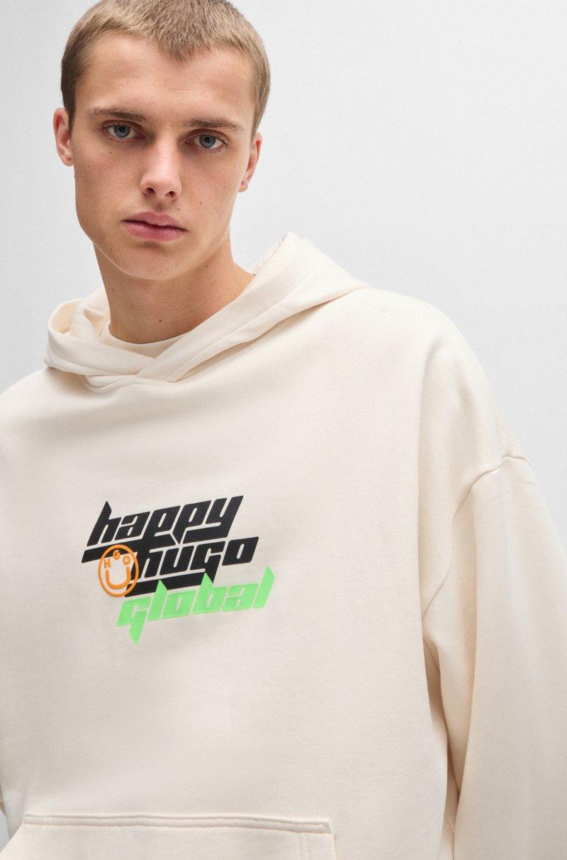 Hugo Boss Sudadera Oversize Fit De Felpa De Algodón Con Capucha Y Logo Happy HUGO