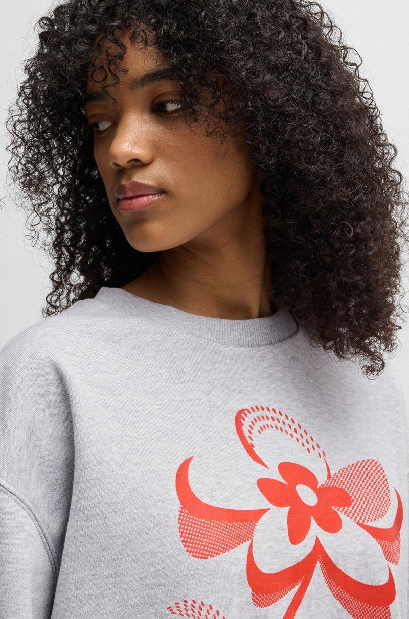 Hugo Boss Sudadera Oversize Fit De Felpa De Algodón Con Estampado Gráfico