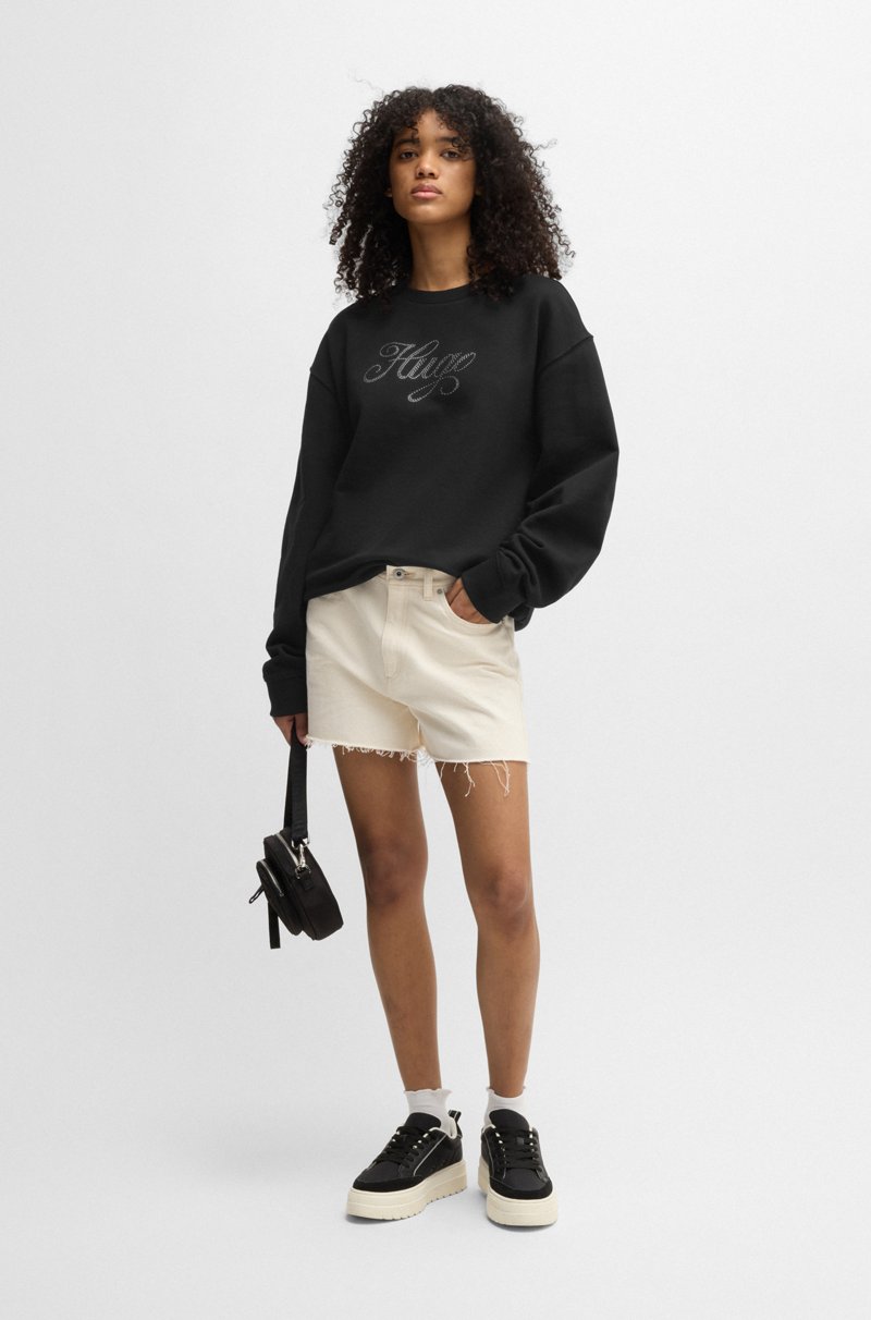 Hugo Boss Sudadera Oversize Fit En Felpa De Algodón Con Logo De Diseño