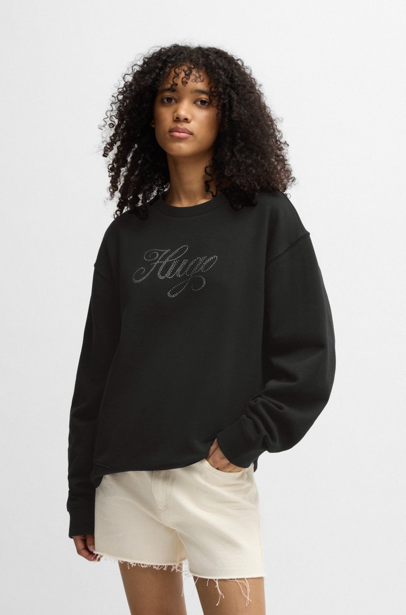 Hugo Boss Sudadera oversize fit en felpa de algodón con logo de diseño