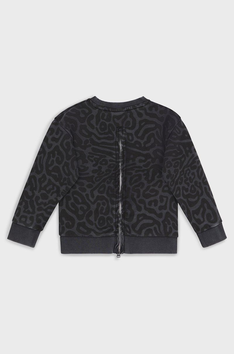 Hugo Boss Sudadera Para Niños Con Estampado De Guepardo Y Cremallera Trasera