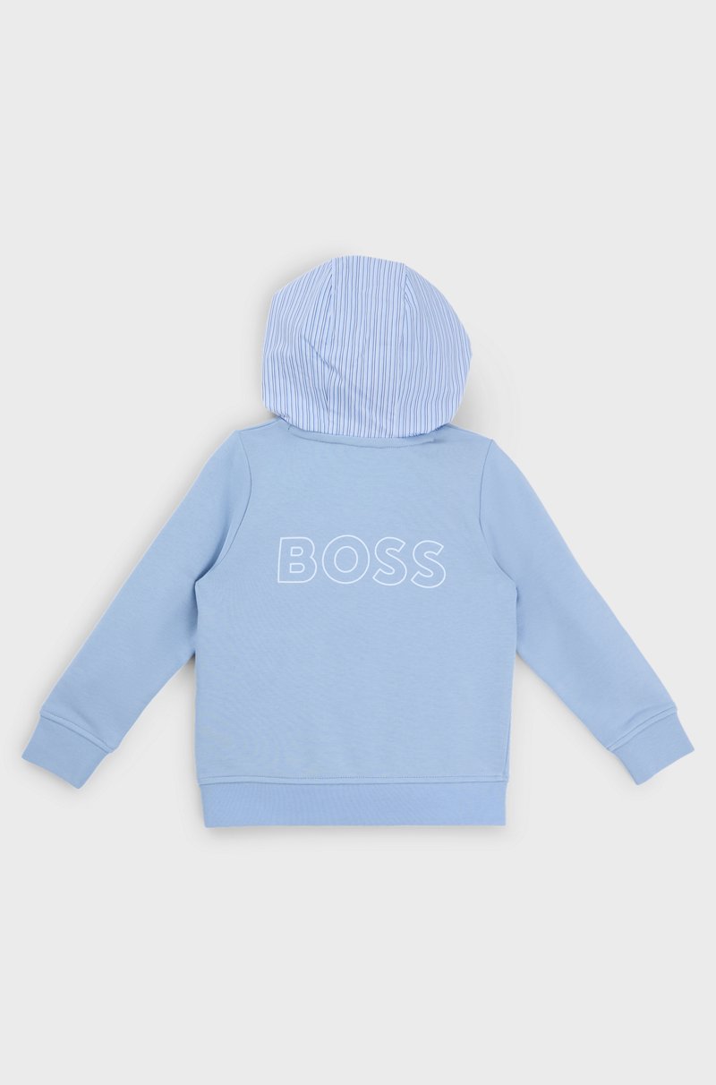 Hugo Boss Sudadera Para Niños En Algodón Con Capucha A Rayas