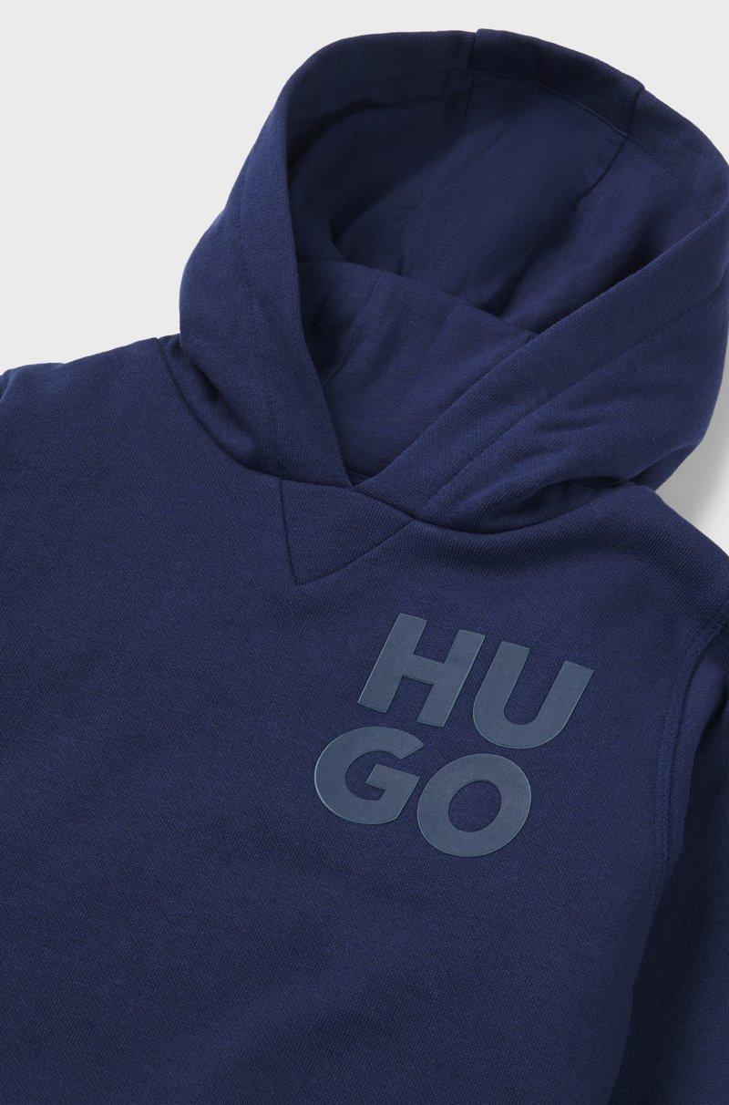 Hugo Boss Sudadera Para Niños En Algodón Con Capucha Y Detalle De Logo Apilado