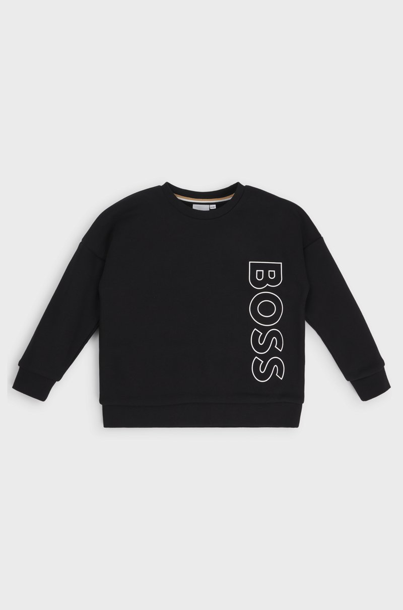 Hugo Boss Sudadera para niños en forro polar de algodón con logo vertical