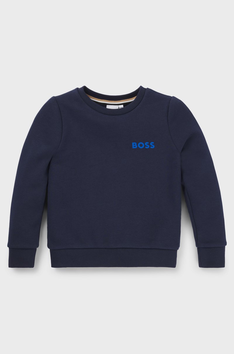 Hugo Boss Sudadera para niños en forro polar de algodón con logo estampado