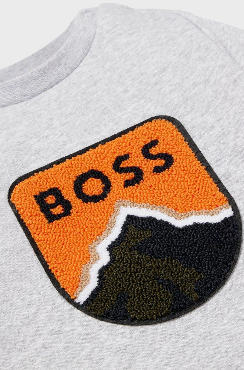 Hugo Boss Sudadera Para Niños En Mezcla De Algodón Con Logo E Ilustración De Montañas