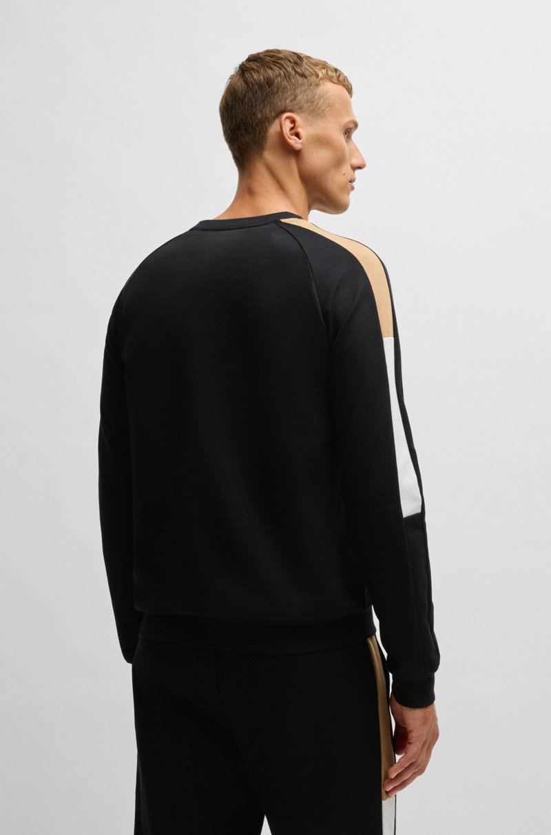 Hugo Boss Sudadera Regular Fit De Felpa De Algodón Con Paneles En Contraste