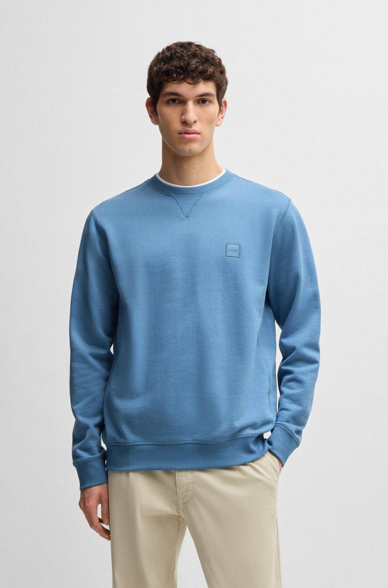 Hugo Boss Sudadera regular fit en felpa de algodón con parche de logo