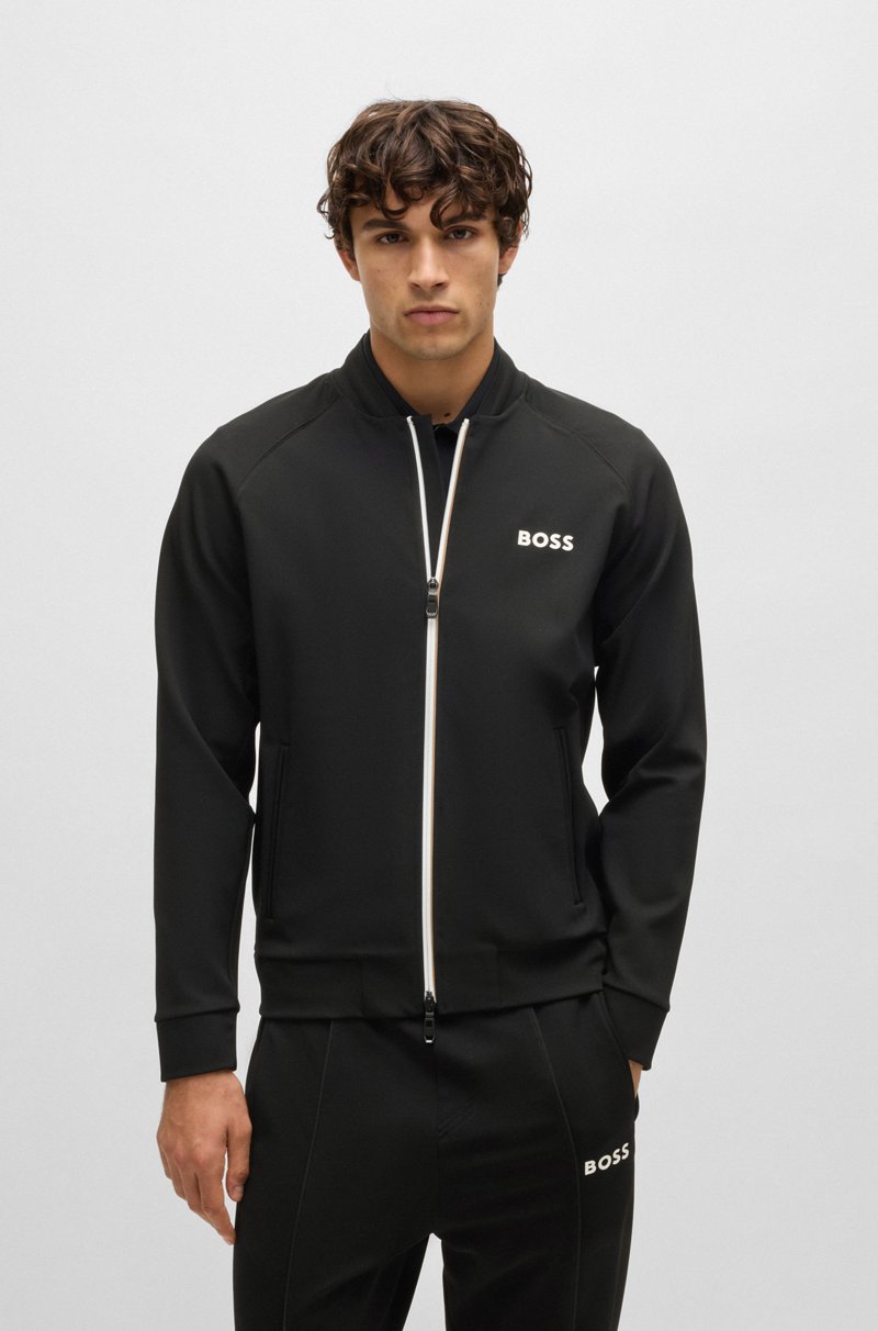Hugo Boss Sudadera regular fit en tejido de gabardina elástico con detalle de logo