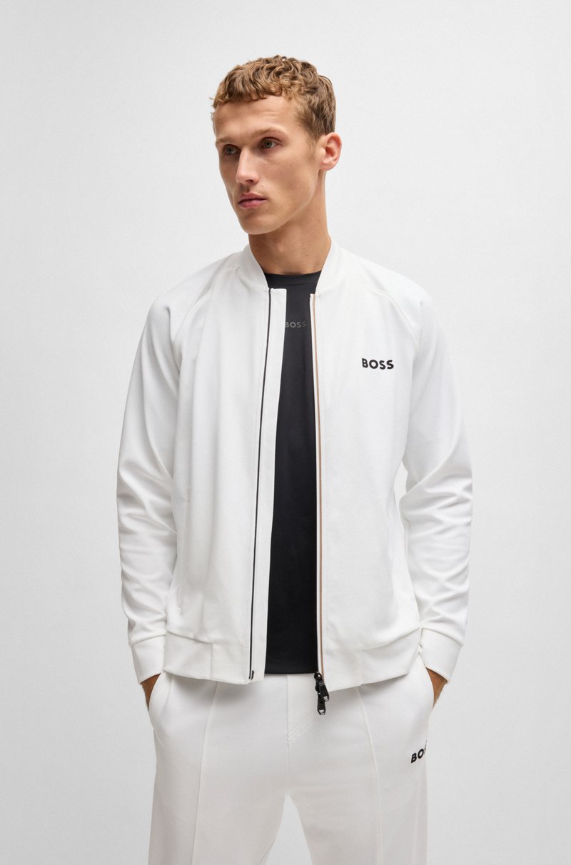 Hugo Boss Sudadera regular fit en tejido de gabardina elástico con detalle de logo